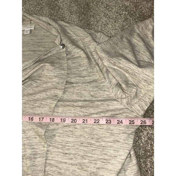 Pure Jill Perfect Asymmetric Knit Sweater 2X Plus Pima Cotton Modal Blend Gray - Picture 2 of 4